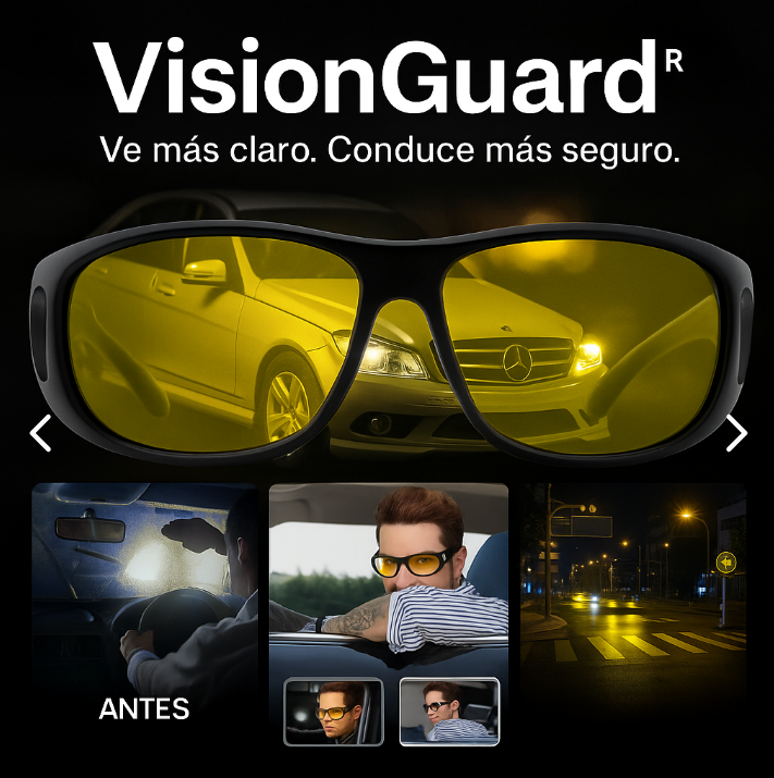 Gafas con lentes amarillos para conducir en condiciones de poca luz
